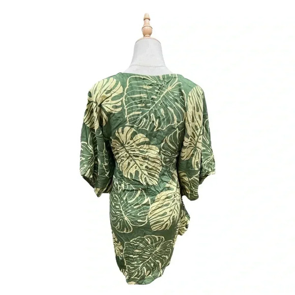 NWT Napua Collection Cover Ups: Monstera Leaf - Olive/Tan Size OS - Picture 5 of 9